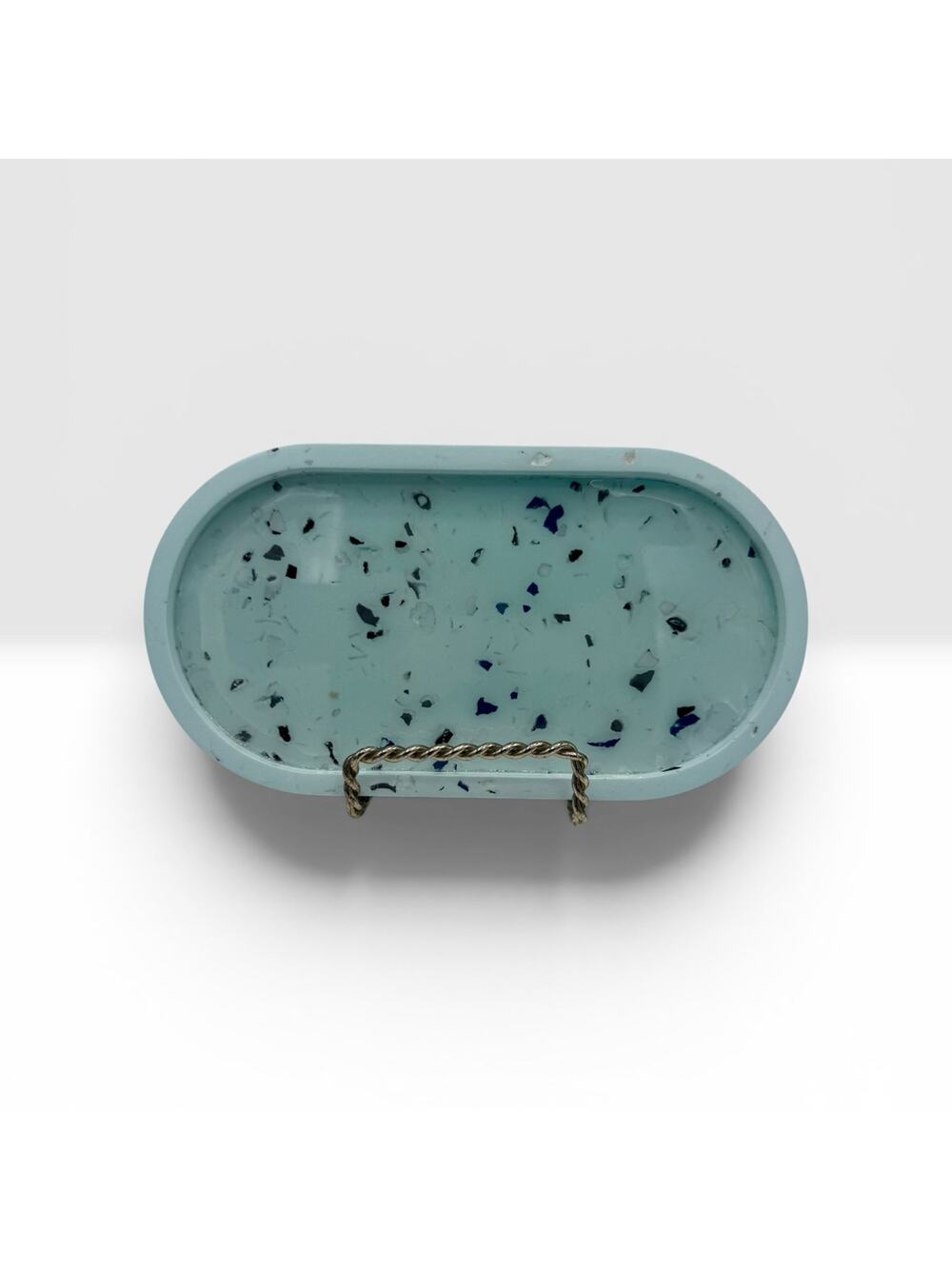 Handmade Eco Resin Terrazzo Tray | Modern Catchall Dish | Vanity Tray
